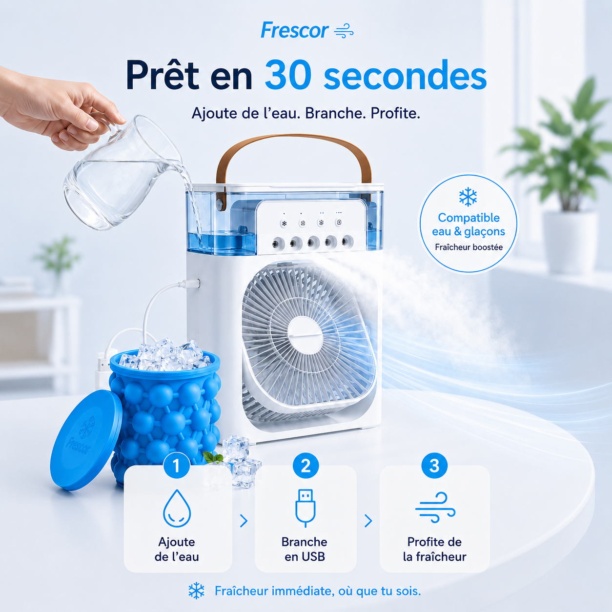 Frescor™ | Mini Climatiseur 3-en-1