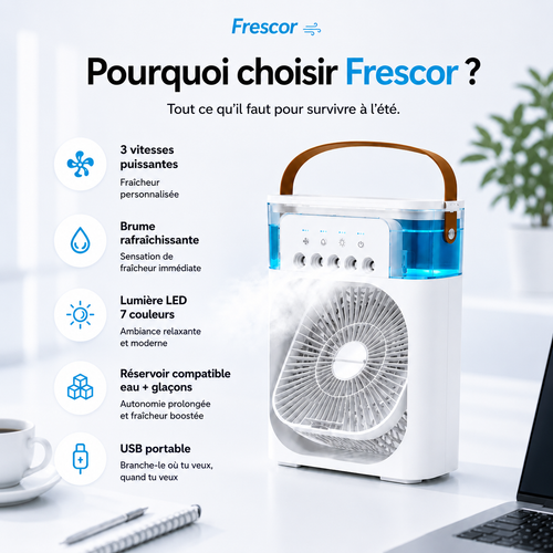Frescor™ | Mini Climatiseur 3-en-1